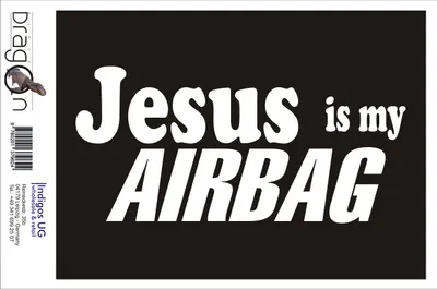 Produktbild von Aufkleber / Autoaufkleber - JDM / Die cut / Auto / OEM - Jesus is my airbag - 210x100mm schwarz - Heckscheibe / Heckscheibenaufkleber