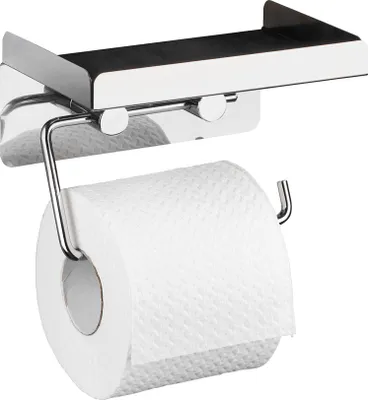 Zdjęcie produktu dla WENKO 2w1 uchwyt na papier toaletowy stal nierdzewna rolki chusteczki nawilżane pudełko półki