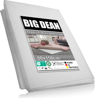 Produktbild von BigDean Teppich Antirutschunterlage 80x150cm individuell zuschneidbar – Antirutschmatte für Teppiche aus dünnem Vlies – Teppich Stopper German