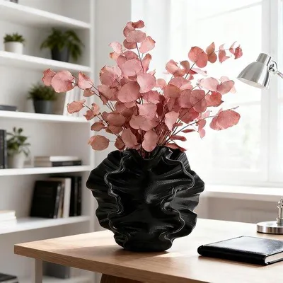 Productafbeelding van Famanu Keramische vaas, modern design - zwart