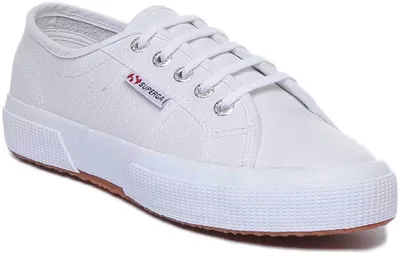 Produktbild von Superga 2750 EFGLU Frauen Schnürung Leder Turnschuhe Weiß – 4 UK / Weiß