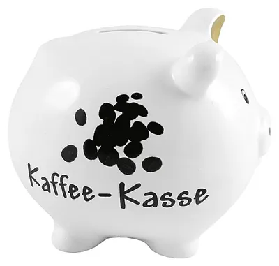 Produktbild von Kaffeespardose/Geldkassette, glasiert, 14 x 12 x 13 cm, weiß