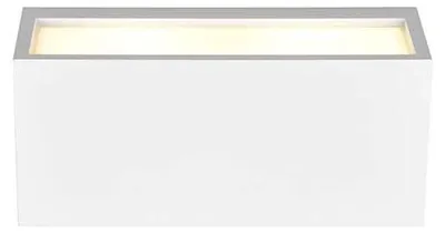Obrázok produktu pre Vonkajšie nástenné svietidlo, biely hliník, 2 plamienky, Up Down, H 11 cm