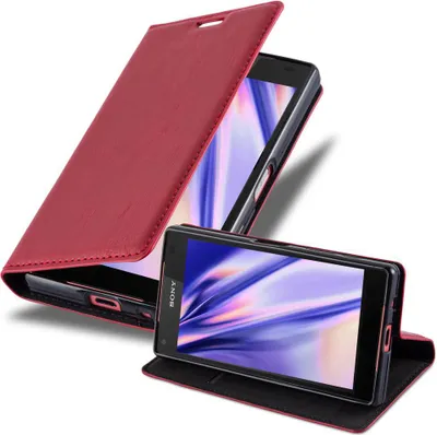 Produktbild von Cadorabo Hülle für Sony Xperia Z5 COMPACT Schutz Hülle in Rot Handyhülle Etui Case Cover Magnetverschluss