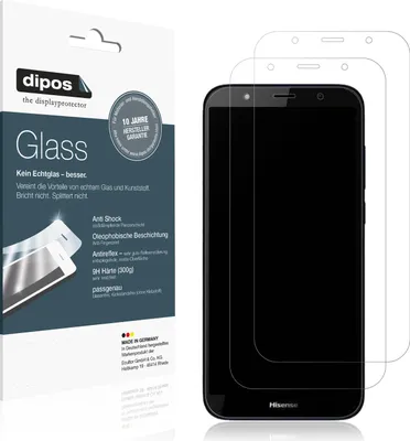 Produktbild von 2x Schutzfolie für Hisense E20 matt - Anti-Shock 9H Folie dipos Glass Kunststoffglas
