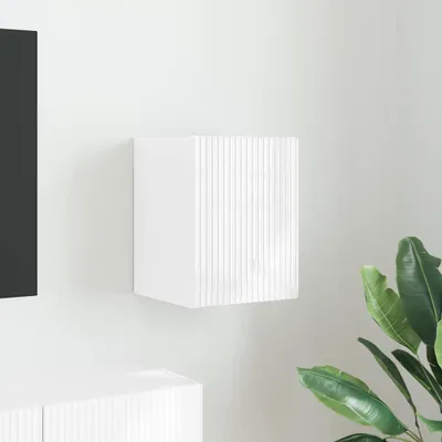Zdjęcie produktu dla Maison Exclusive - Szafka pod telewizor, montowana na ścianie, 30 x 31 x 40 cm, biały połysk, płyta MDF