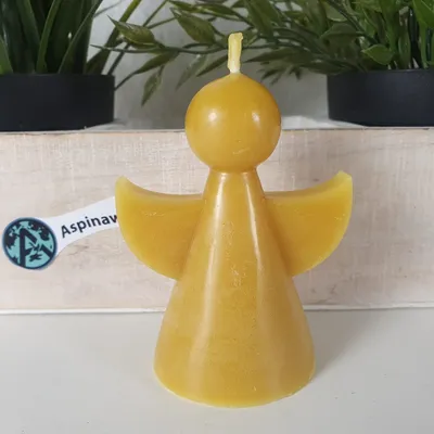 Obrázek produktu pro Včelí vosková svíčka klasický anděl svíčka 9 cm