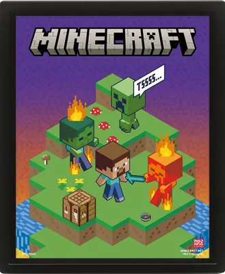 Image de Minecraft - Impression 3D "Switching Terrain", lenticulaire PM10848 (taille unique) (Coloré)