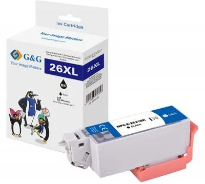 Produktbild von G&G | Ninestar XL-Patrone kompatibel mit Epson 26XL/T2621/C13T26214012 - Kompatibel
