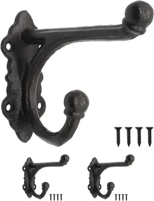 Produktbild von Rustikale Wandhaken - Set aus 2 - schwarz - 13 x 10 cm