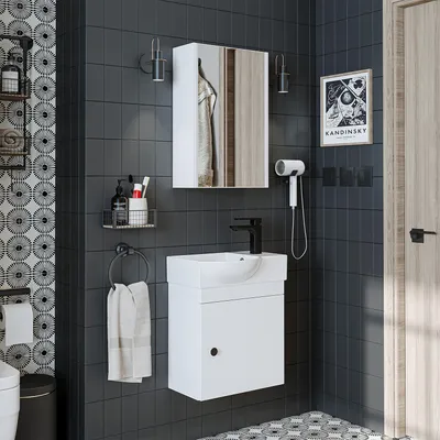 Produktbild von Roomart PUNTO Badmöbel-Set 3-teilig 46.5 cm breit, Weiß