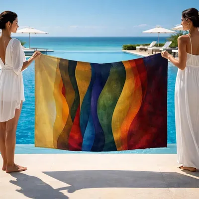 Image de Serviette de plage - 120 x 180 cm, à séchage rapide et résistante au sable
