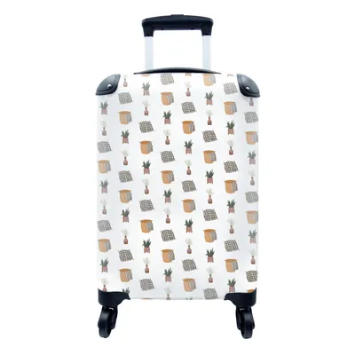 Produktbild von MuchoWow® Koffer Handgepäck Trolley Rollkoffer Kleine Reisekoffer mit 4 Rollen - Accessoires - Muster - Cabin Size < 55x40x23 cm & 55x40x20 cm - Fotokoffer - Kabinenkoffer - Boardgepäck - Reise-Box - Reisekoffer - Reisegepäck - Koffer mit Bild - Trolley für Kinder