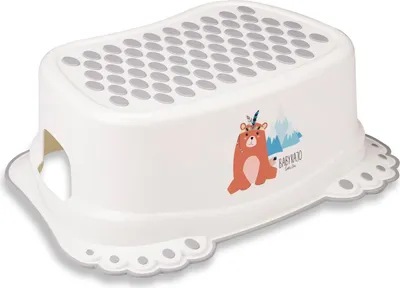 Produktbild von Babykajo Kinder Tritthocker – stabiler Plastik Trittschemel mit Anti-Rutsch Oberfläche, belastbar bis 40 kg, sicher & leicht zu reinigen