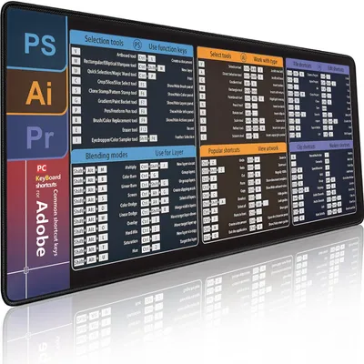 Image de INF Tapis de souris avec raccourcis clavier anglais en caoutchouc naturel S