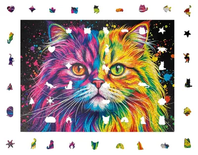 Produktbild von Bunte Perserkatze Katze aus Holz