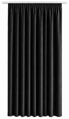Produktbild von Vorhang Kräuselband Schwarz 140x175 cm Verdunkelung Samt weich blickdicht Gardine