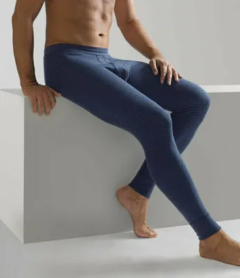Image de AMMANN Homme Caleçon long - Jeans, ceinture souple, ouverture, fines côtes, mélange de coton Bleu foncé M