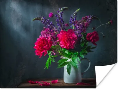 Produktbild von MuchoWow® Poster Farben - Pfingstrose - Stilleben 160x120 cm - Foto Plakat