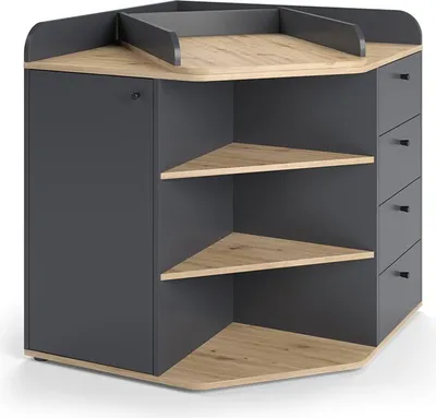 Produktbild von Wickelkommode Vicco Aria Anthrazit 85 x 90 cm mit Regalen und 4 Schubladen, Model 59340