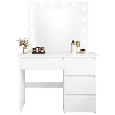 Produktbild von Schminktisch mit LED-Spiegel, modern, Loft-Stil, 90 cm