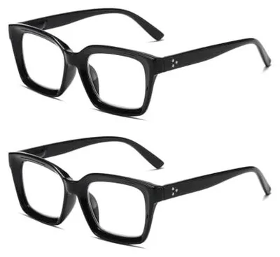 Zdjęcie produktu dla Okulary do czytania kwadratowe dla mężczyzn i kobiet sprężynowe zawiasy +2