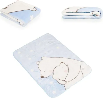 Produktbild von Cangaroo Babydecke 110 x 80 cm Softy Sweet Bärenmotiv Kuscheldecke Schmusedecke blau