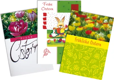 Produktbild von Ostern - Mehrfachpackung 3er - 3 Karten – 3 Umschläge – im