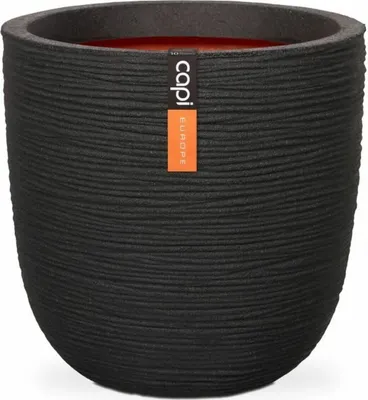 Produktbild von Capi kvetináč Nature Rib Round 35x34 cm Black KBLR932