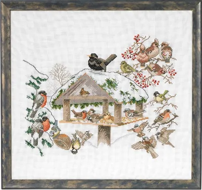 Produktbild von Eva Rosenstand Kreuzstich Set "Futterbrett", Zählmuster, 35x45cm