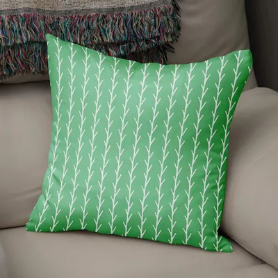 Dekokissenbezug 43x43 cm, Grün/Weiß, Polycotton, Reißverschluss