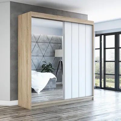 Productafbeelding van Schuifdeurkasten, 2 deuren, kast 180 cm met spiegel, model VIGO