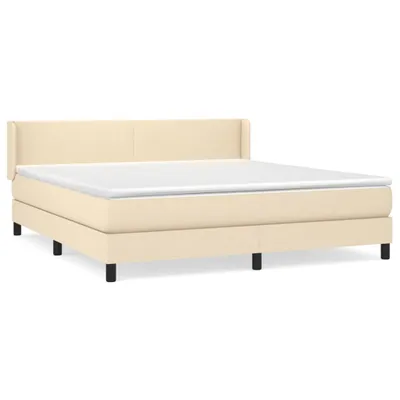 Produktbild von vidaXL Boxspringbett mit Matratze Creme 160x200 cm Stoff