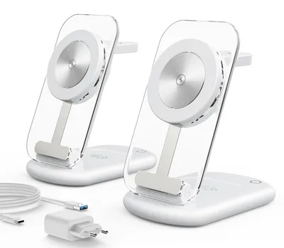 Obrázok produktu pre Indukčná nabíjačka kompatibilná s nabíjačkou MagSafe, strieborná, balenie 2 kusy