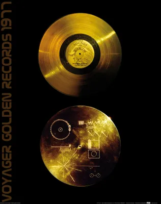 Obrázek produktu pro Obrázek z umělecké desky - Zvuky Země, Voyager Golden Records (50 x 40 cm)