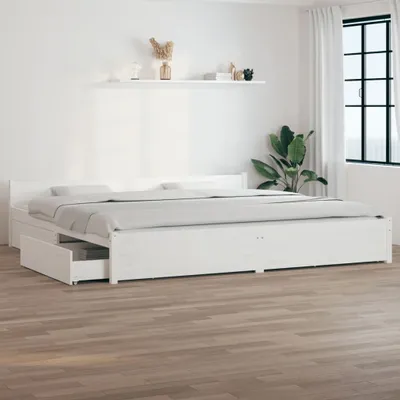 Produktbild von The Living Store Bett mit Schubladen Weiß 180x200 cm