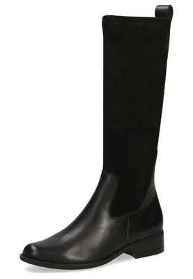 Produktbild von Caprice Damen Stiefel Stretch-Schaft Langschaft Leder Materialmix 9-25502-29, Größe:38 EU, Farbe:Schwarz