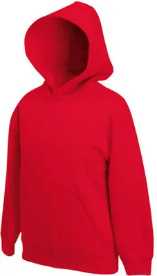 Produktbild von Fruit of the Loom - Kids Classic Hooded Sweat - Red - 140