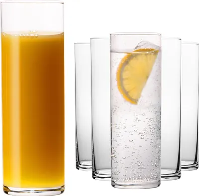Produktbild von PLATINUX Gerade Trinkgläser 240ml (max 200ml) Set 6-Teilig Saftgläser aus Glas Hohe Wassergläser Spülmaschinenfest