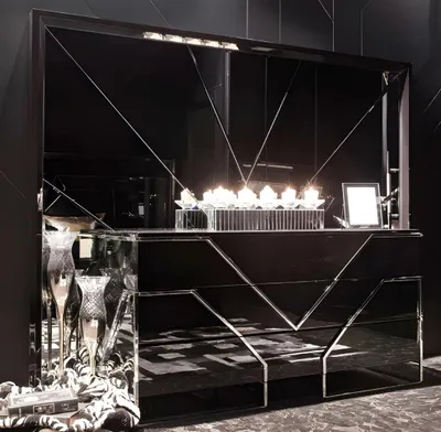 Produktbild von Exklusive Schwarze Kommode Wohnzimmer Edle Anrichte Holzmöbel