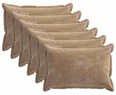 Produktbild von vidaXL Kissenbezug 6 stk. HOUTEN Braun 50 x 80 cm Chenille-Stoff