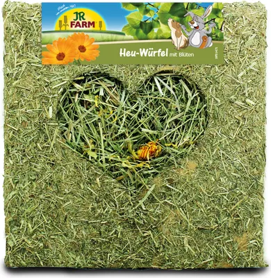 Produktbild von JR FARM Heu-Würfel groß mit Blüten, 450 g