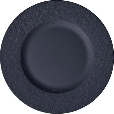 Produktbild von Villeroy & Boch Manufacture Rock, Essteller, Rund, Porzellan, Schwarz, 22 cm, 220 mm
