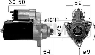 Produktbild von ERA 220054A Starter Anlasser 2kW für VW Transporter IV Bus (70B, 70C, 7DB, 7DK, 70J, 70K, 7DC, 7DJ) 12V