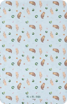 Produktbild von Mr. & Mrs. Panda Heimdecke Otter Muschel 100 x 150 cm - Blau - Geschenk, Decke, Kuscheldecke, Büro, Plaid, Sofadecke, Niedlich, Träumen, Tagesdecke