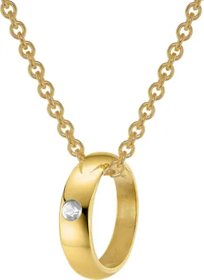 trendor 39475 Anhänger Taufring Gold 333 mit goldplattierter Silberkette 1