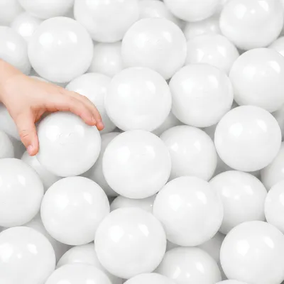 Produktbild von 50 Bälle für Bällebad 5,5cm Babybälle Plastikbälle Baby Spielbälle Weiß