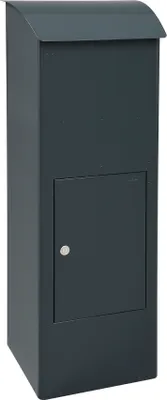 Produktbild von MEFA Paketbriefkasten Stahl pulverbeschichtet BxHxT 409/1021/326 mm Beech 458 Anthrazitgrau RAL 7016 Entnahme hinten