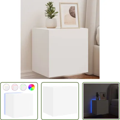 Produktbild von The Living Store TV-Wandschrank mit LED-Leuchten Weiß 40,5x35x40 cm