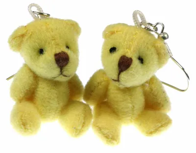 Produktbild von Teddy Ohrringe Teddyohrringe Bär Teddybär Miniblings beweglich Plüsch gelb